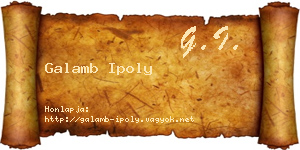 Galamb Ipoly névjegykártya